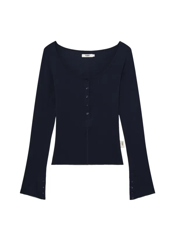 G BUTTON LONG SLEEVE (NAVY)