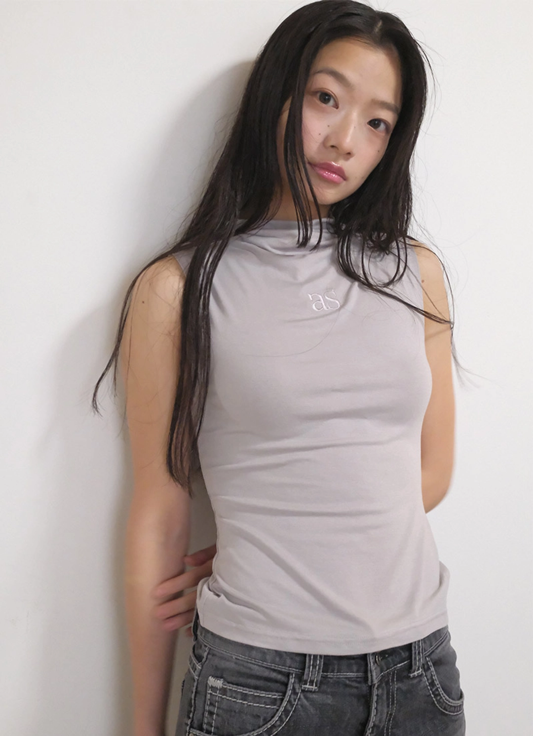 애즈온 HUSH HIGH-NECK SLEEVELESS / DUSTY 상품 이미지 2