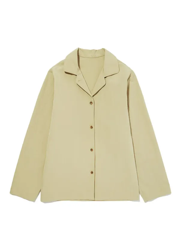 BEIGE OPEN COLLAR SHIRT [BEIGE]