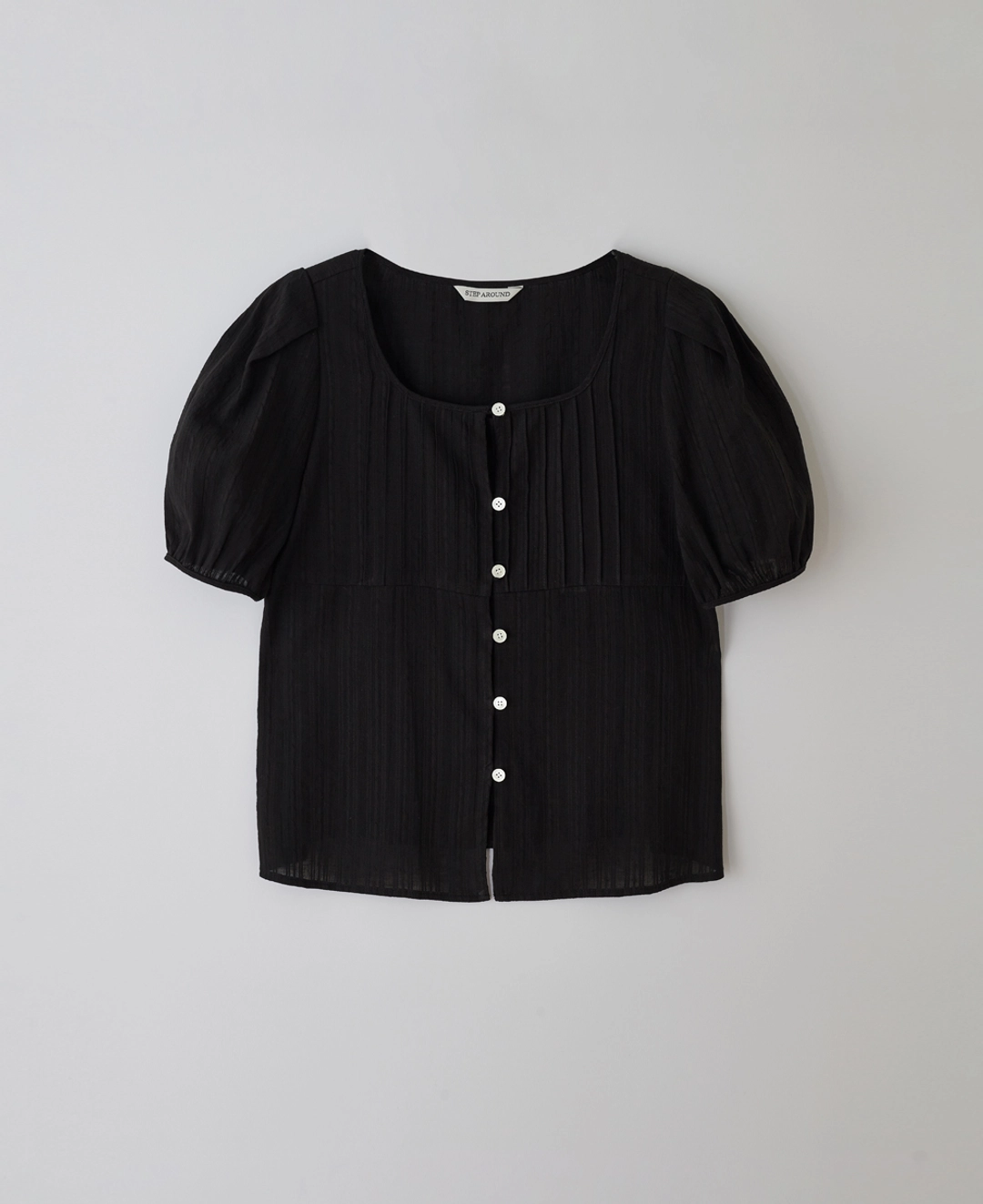 스텝어라운드 [6차] Tuck detail puff blouse_BLACK 상품 이미지 3