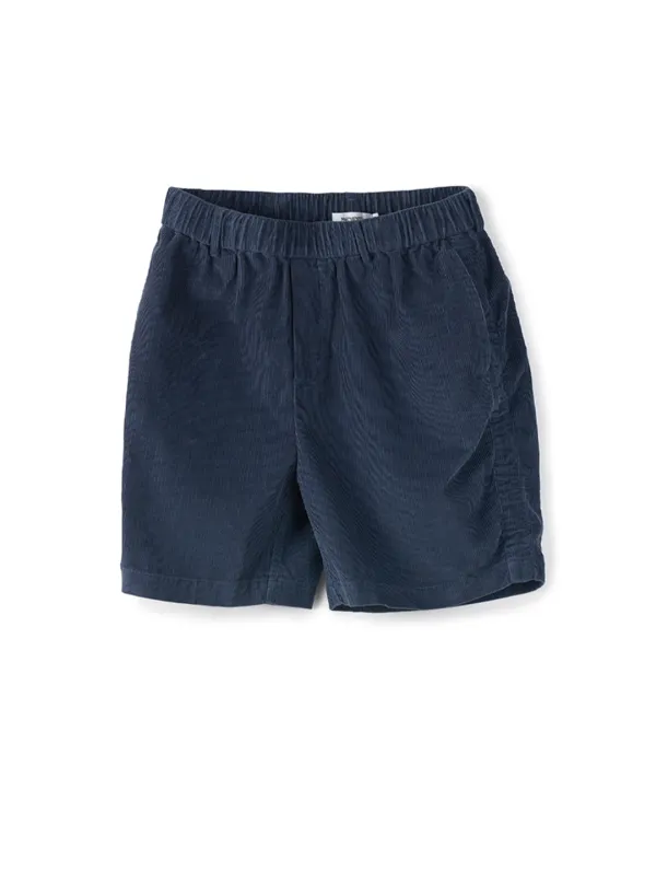 Puckering Corduroy Shorts_Deep Blue