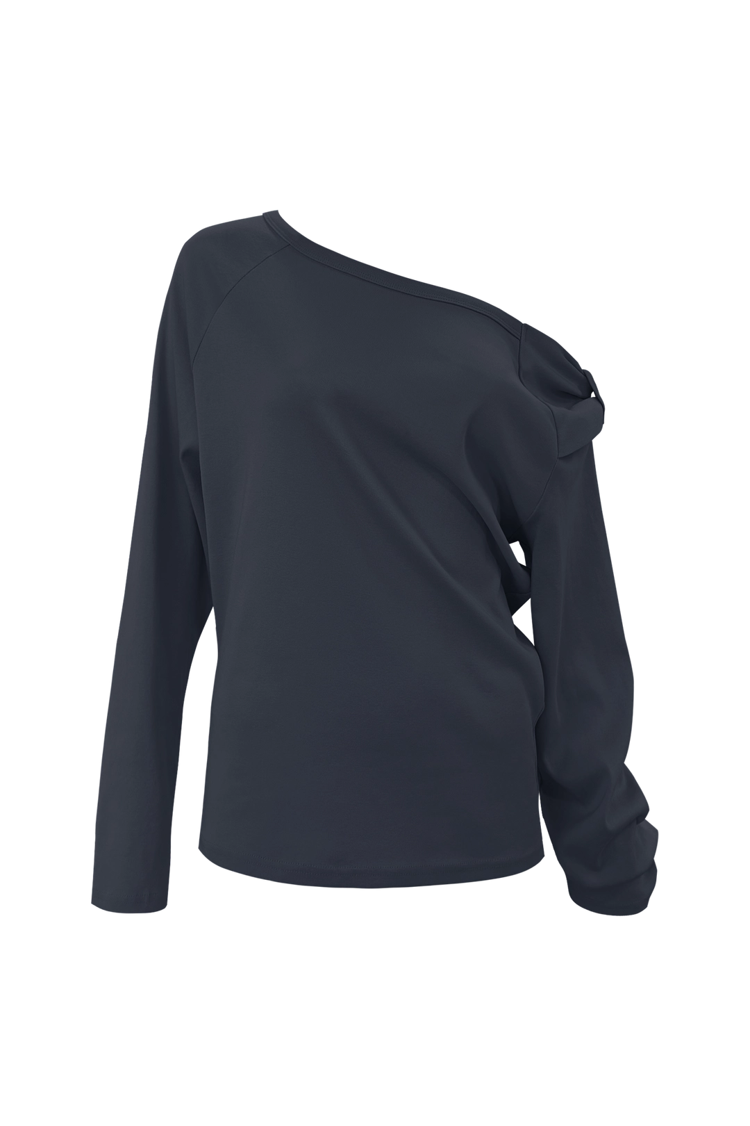 체메씨 BOW ONE-SHOULDER LONG SLEEVE (NAVY) 상품 이미지 2