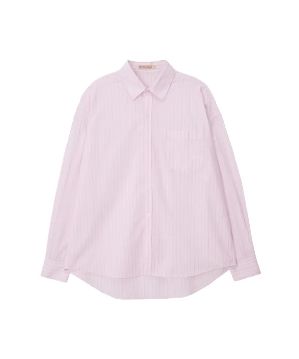 Fuse Stripe Shirt-Light Pink