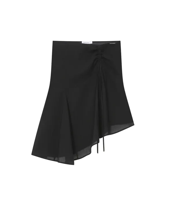String sheer layered skirt BLACK