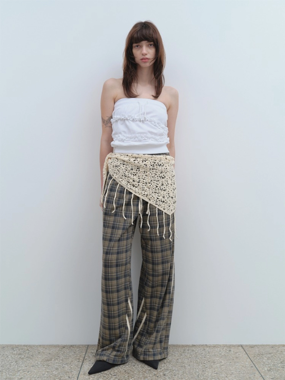 밀로 우먼 Fringe Wide Multi Scarf [Ivory] 상품 이미지 1