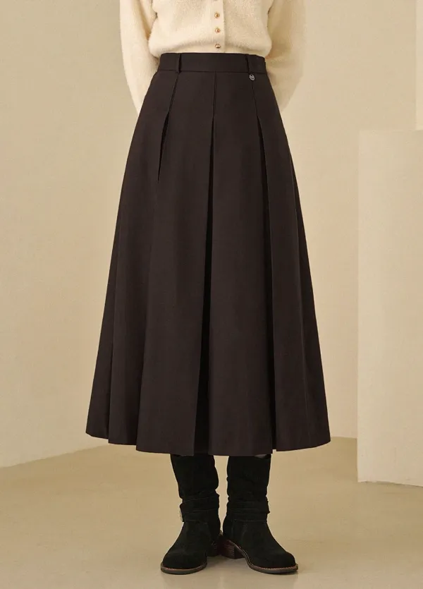 [25-36] Sensible Pleats Long Skirt&nbsp;센시블 플리츠 롱 스커트 (가을/겨울/하객룩/데일리룩/데이트룩/오피스룩/플리츠스커트/롱스커트/고급/클래식/통통녀/자체제작)