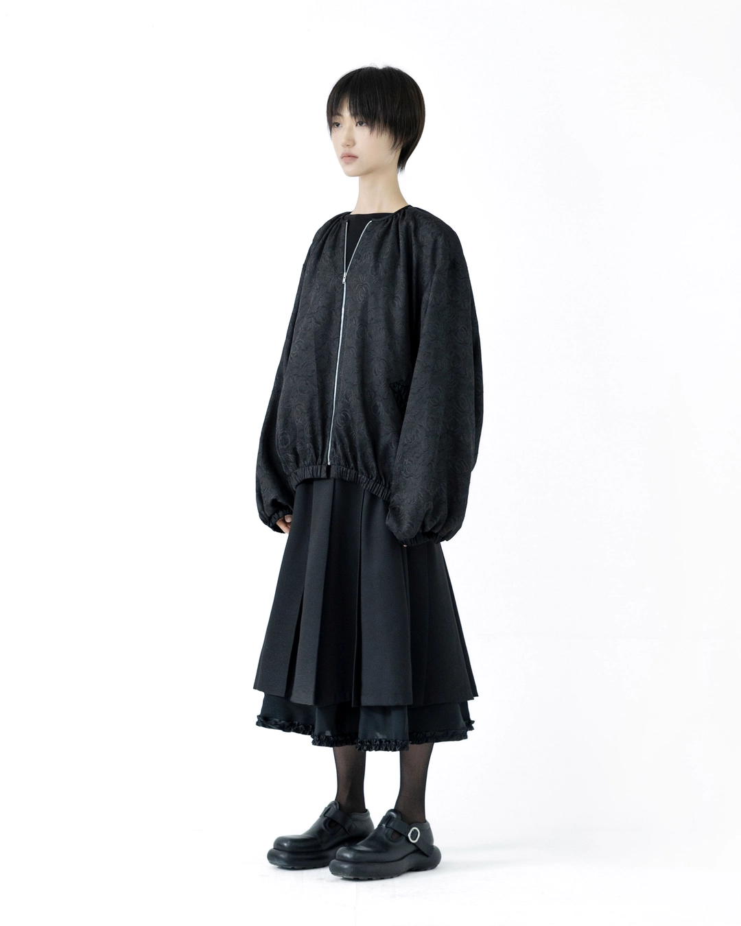 유노이아 frill layer pleats skirt 상품 이미지 2