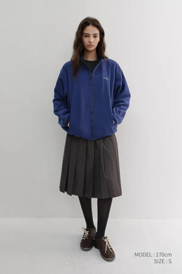 UNISEX ZIP-UP FLEECE SWEATSHIRT BLUE NAVY_UDJU6D135N1