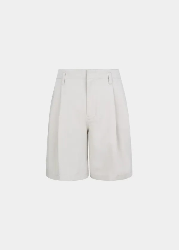 W STRUCTURED COTTON SHORTS - CREAM