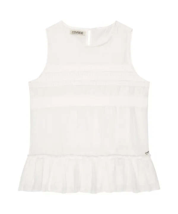 SHEER LAYERED SLEEVELESS WHITE