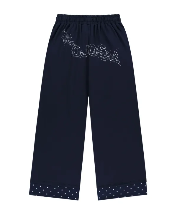 Hotfix Logo Wide Sweatpants / Navy
