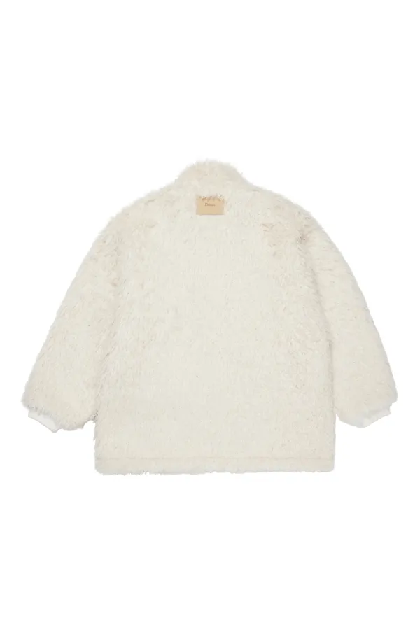 BIZZO POINT FAUX FUR JUMPER IN IVORY