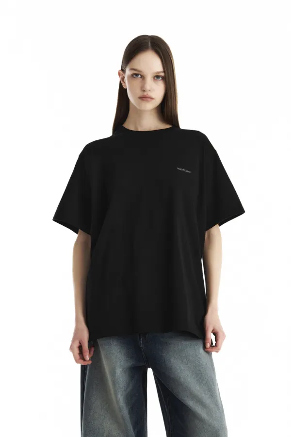 Back Lace-Up Corset T-Shirt [ Black ]