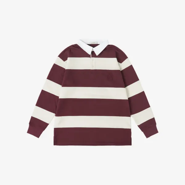 SITP5182 로열 자수 럭비 티셔츠_Burgundy cream