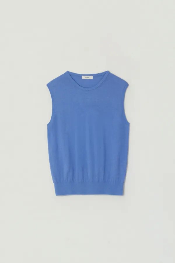 CLARA COTTON SILK VEST_SKYBLUE