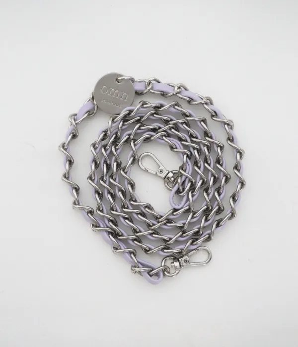 leather keyring chain_lilac