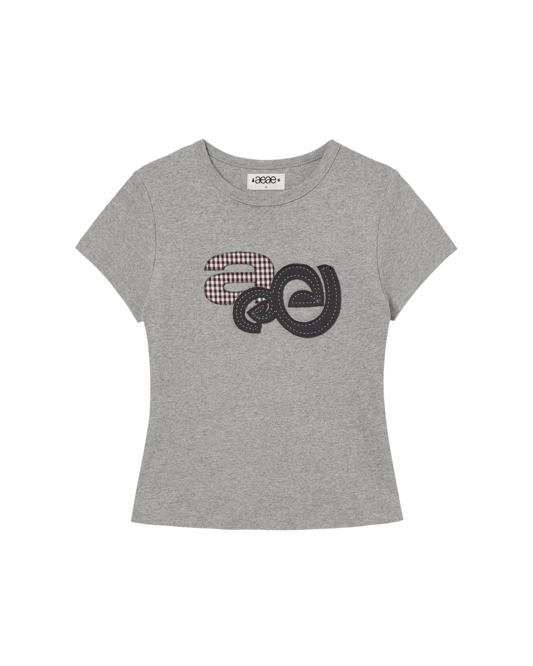 에이이에이이 APPLIQUE LOGO TEE [MELANGE GREY] 상품 이미지 1