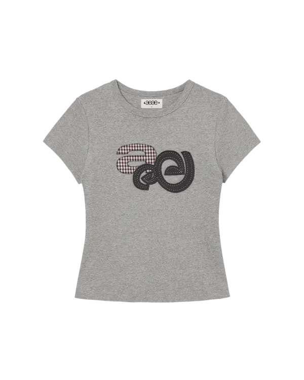 APPLIQUE LOGO TEE [MELANGE GREY]