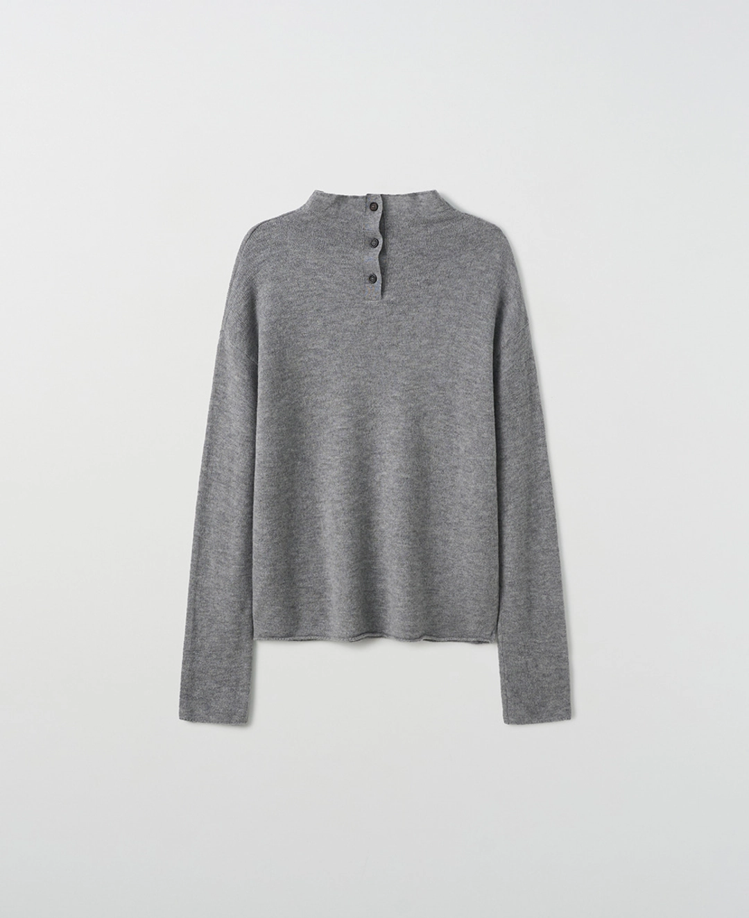 스텝어라운드 Reversible Button High Neck Knit_GREY 상품 이미지 2