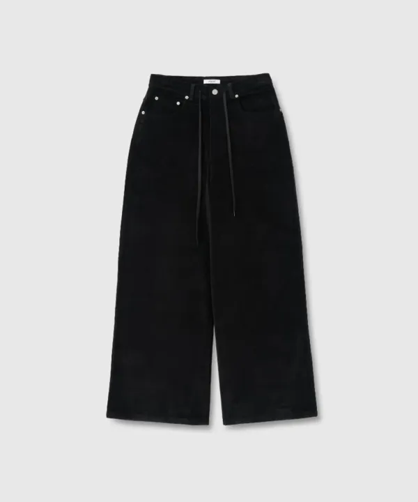 Corduroy wide pants (Black)