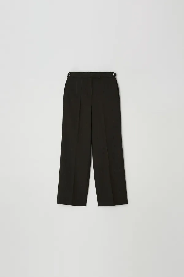 Striped Pants with Adjustable Tabs (brown)