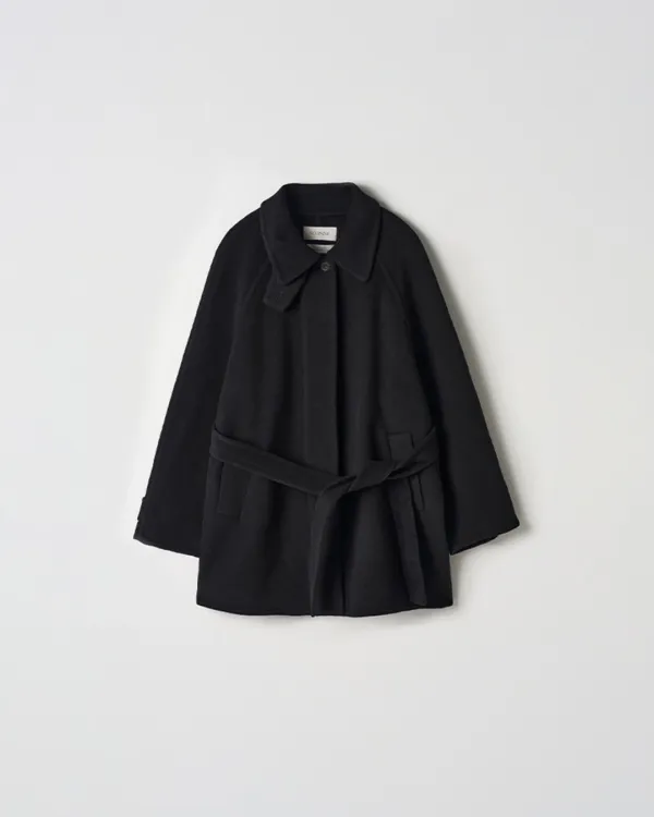 Handmade Wool Half Coat [BLACK]