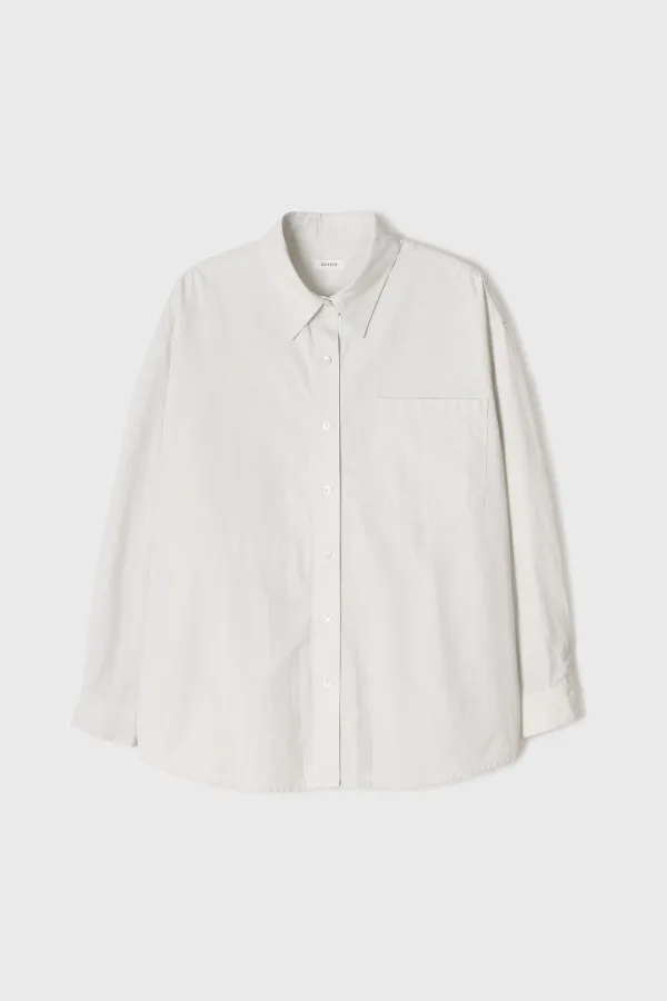 Washed Cotton Oversized Shirt (Light Grey)
