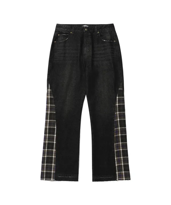 side check panel bootscut jeans[black]