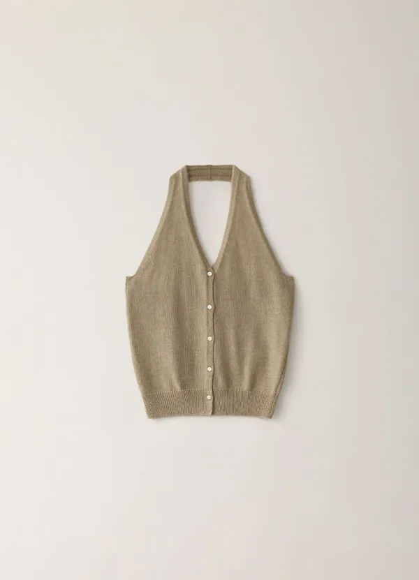 Sally Halter Knit Vest - Beige (10월 중순 순차배송)
