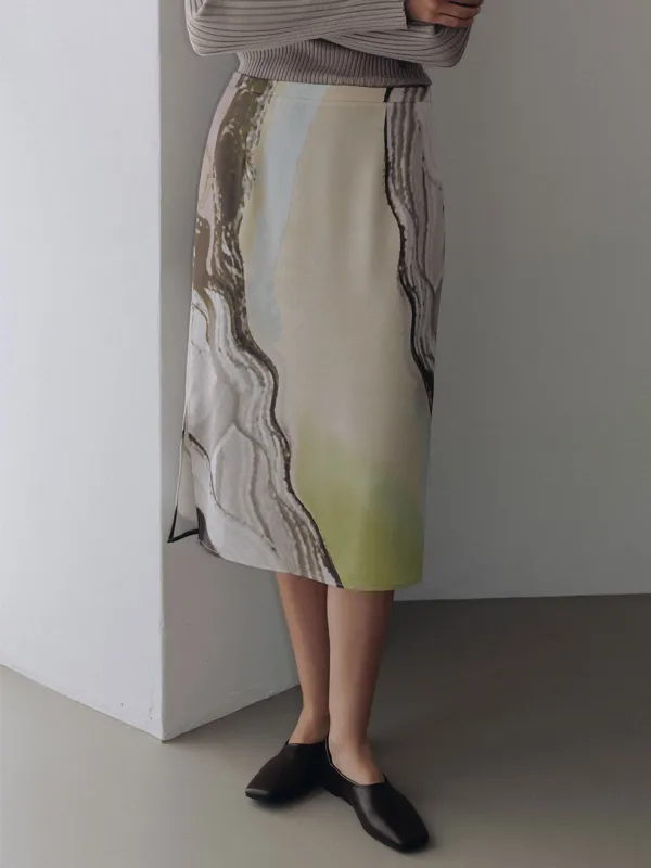 Artwork H-Line Midi Skirt SW6AS878-7E