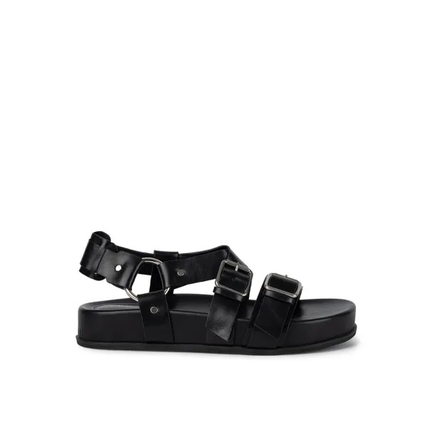 HARNESS BUCKLE SANDALS / BLACK