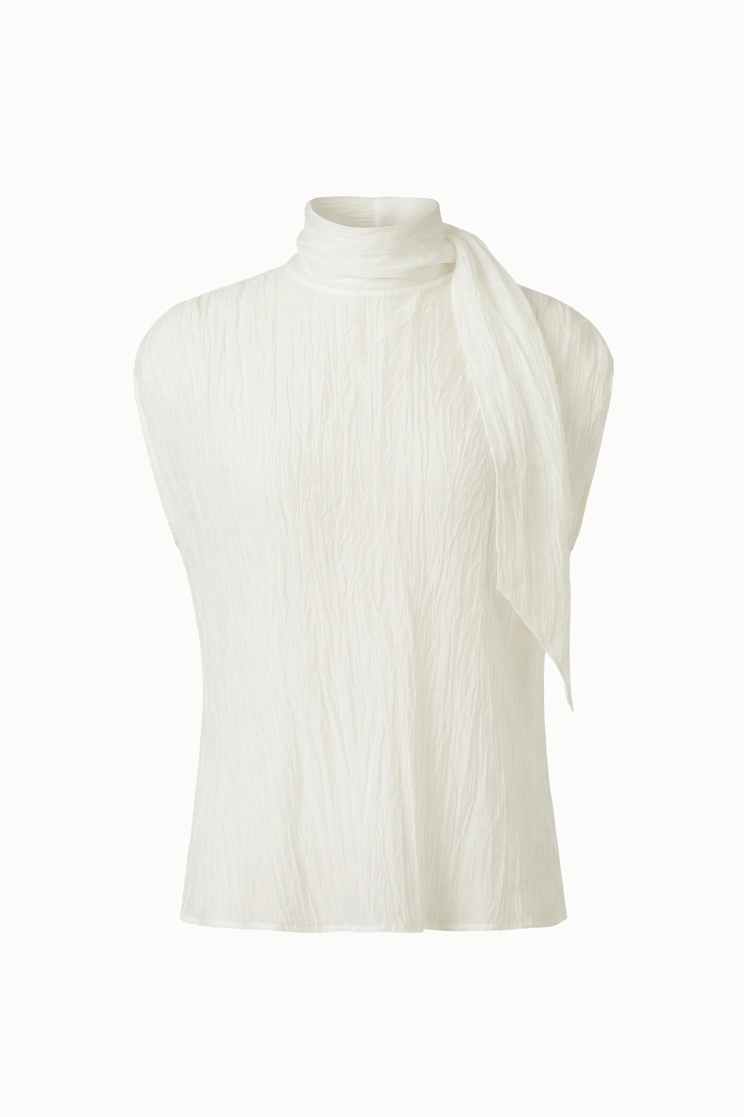 라메레이 Crinkle Tie Cap Sleeve Blouse[LMBFSUSH330]-Ivory 상품 이미지 1