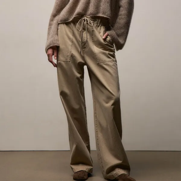 Cotton Cashmere Utility Pant - Light Khaki Pigment