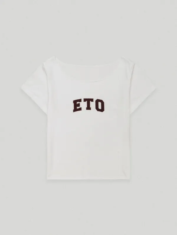 [6th/2주이상소요] ETO logo patch off tee - ivory