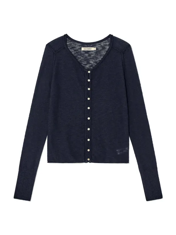 HOUSE BUTTON CARDIGAN (NAVY)