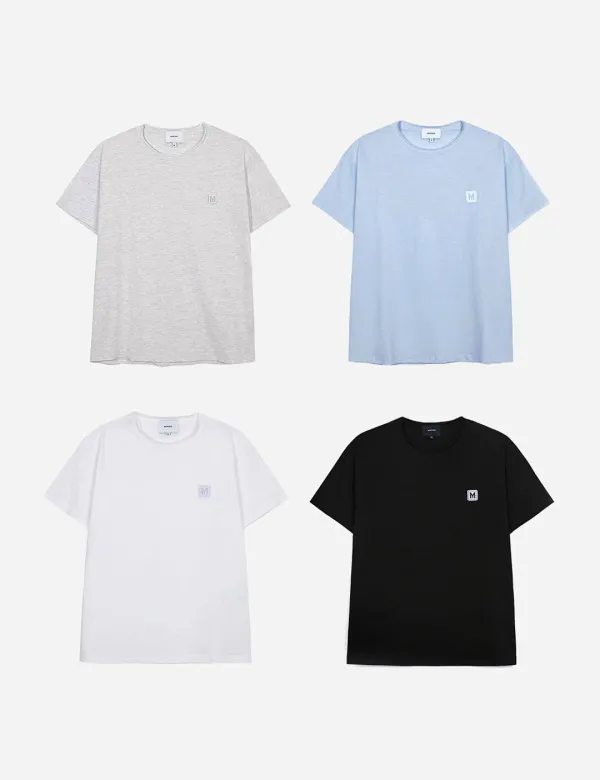 [4color] 컷오프 로고 반팔 티셔츠 MDTS048