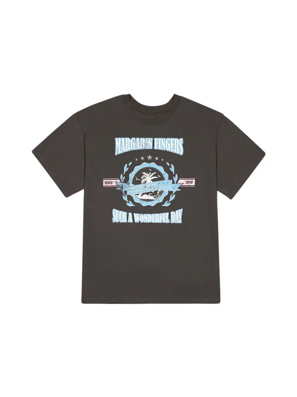 PALM TREE BOXY T-SHIRT (CHARCOAL)
