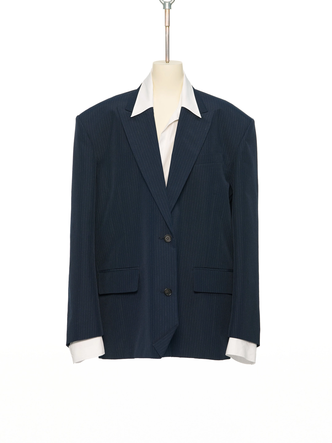 푸쉬버튼 PF25 NAVY SHIRT LAYERED JACKET 상품 이미지 1