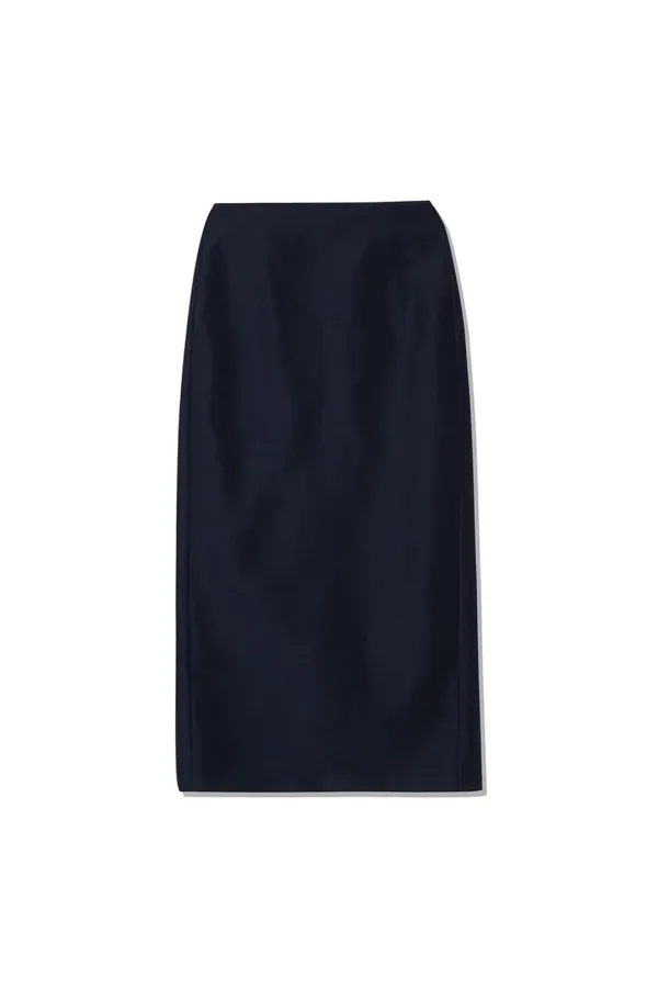 [예약배송 06/02] SHEER STRUCTURED SKIRT [NAVY]