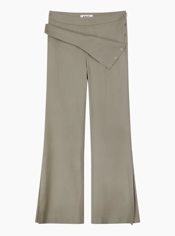 90\'S SNAP SLACKS (GREIGE)