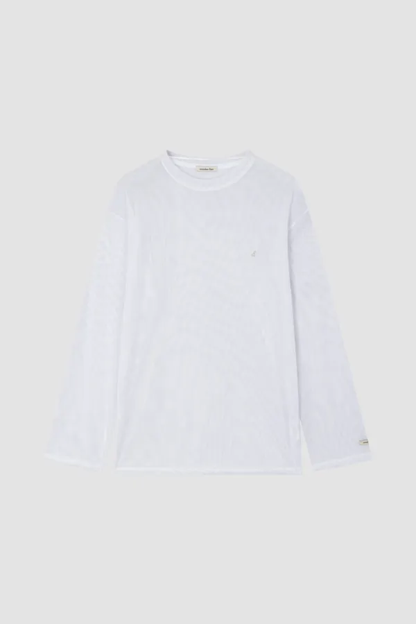 MESH LONG SLEEVE T-SHIRT_WHITE SILVER