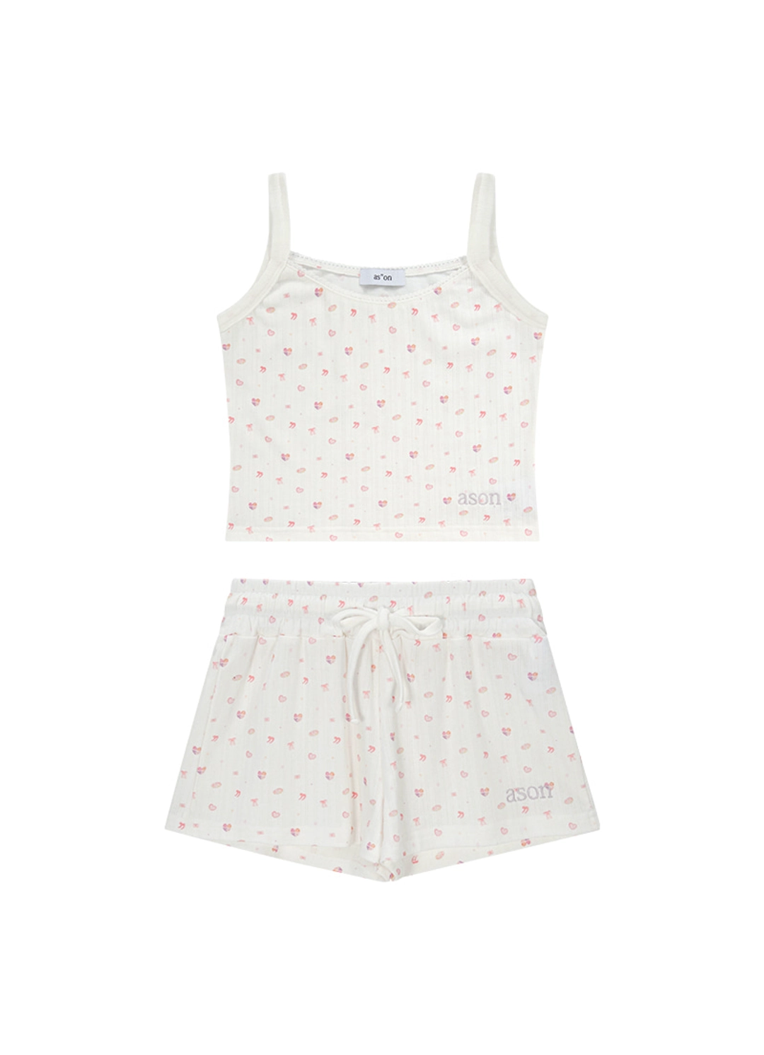 애즈온 [SET] COZY SLEEVELESS & SHORT PANTS / PINK 상품 이미지 1