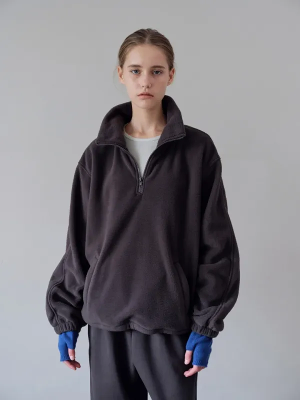 Fleece Half Zip-up_Charcoal