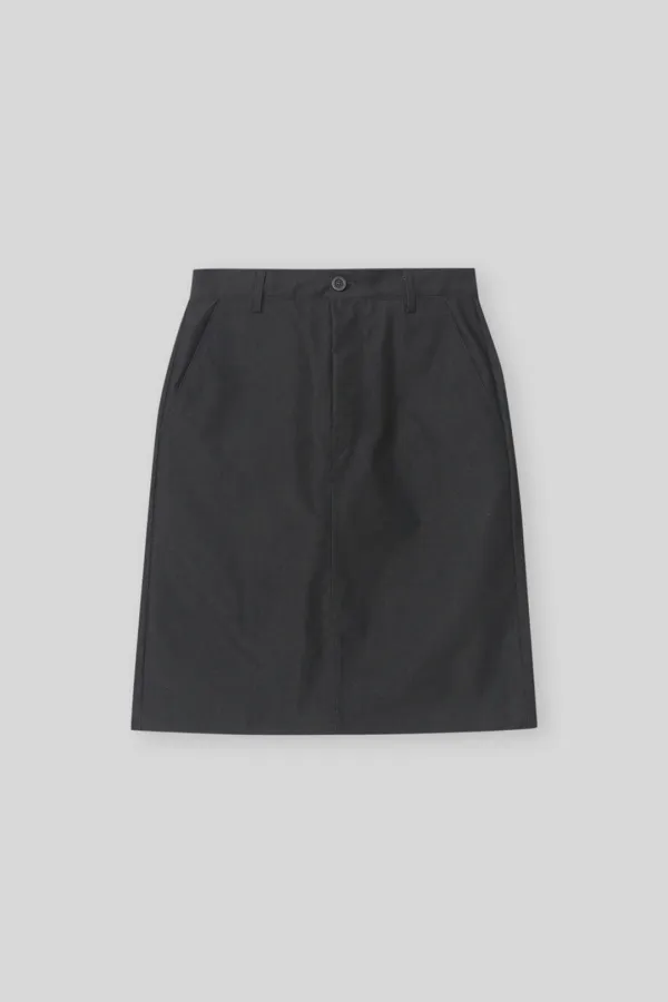 Fold H midi skirt (indigo)