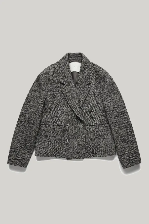VOLUME TWEED JACKET BLACK