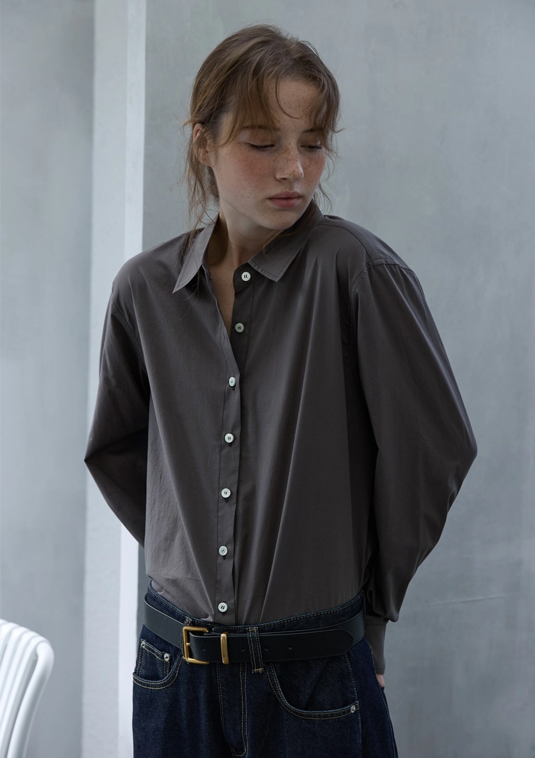 오픈도어 Classic Cotton Shirt Mocha 상품 이미지 2