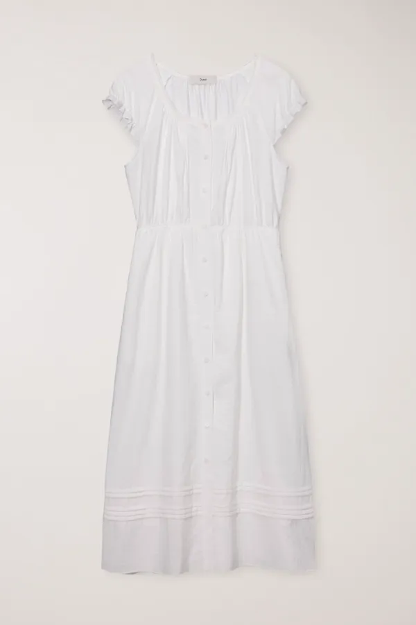 SLEEVELESS SHIRRING DRESS WHITE_UDDR6B223WT