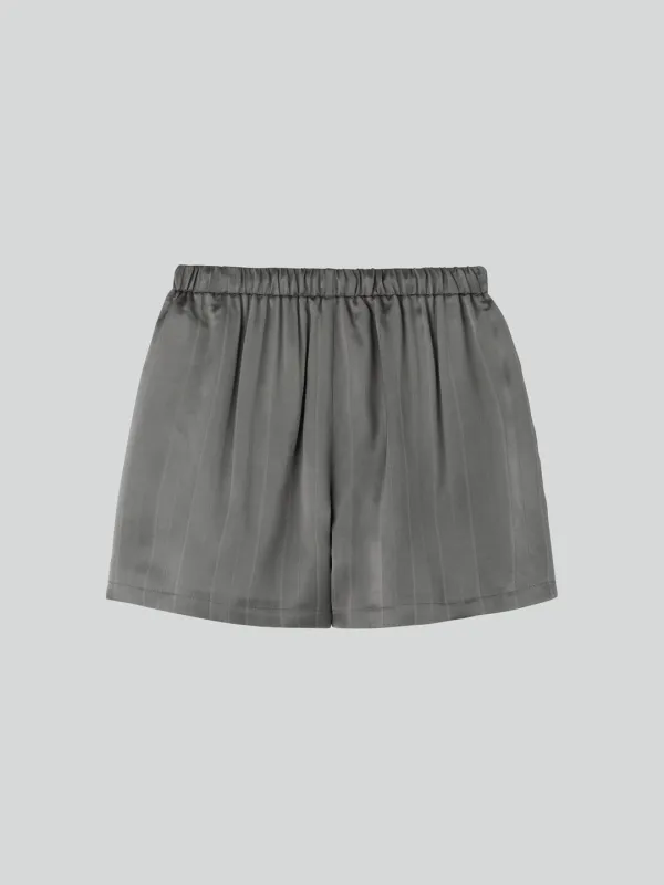 SILKY LOUNGE SHORTS (MIDNIGHT GREY)
