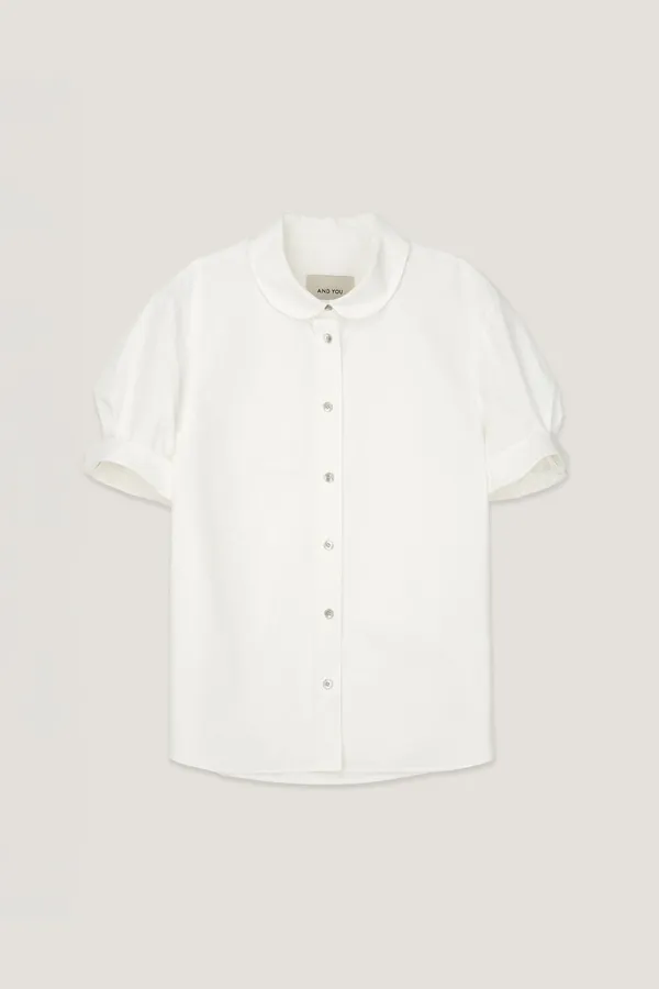 알스 라운드 카라 반팔 셔츠 (White)