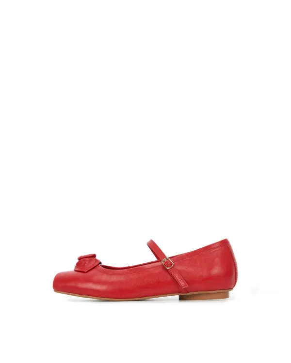 SIA Rose Ballerina Flats - RED